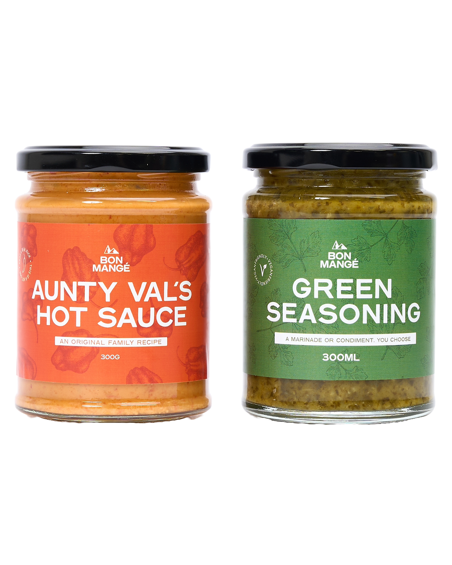 Bon Mangé: Heat and Flavour Set (Hot Sauce & Green Pepper Seasoning)