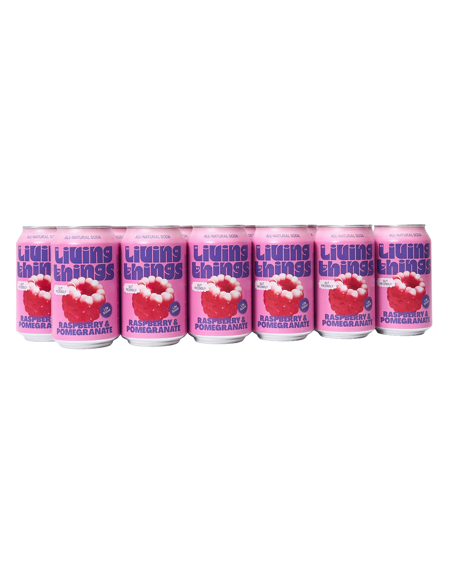 Raspberry & Pomegranate Prebiotic Soda (12 Cans)