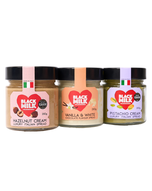 Creamy Sweet Spread Trio: Pistachio, Hazelnut & White Choc