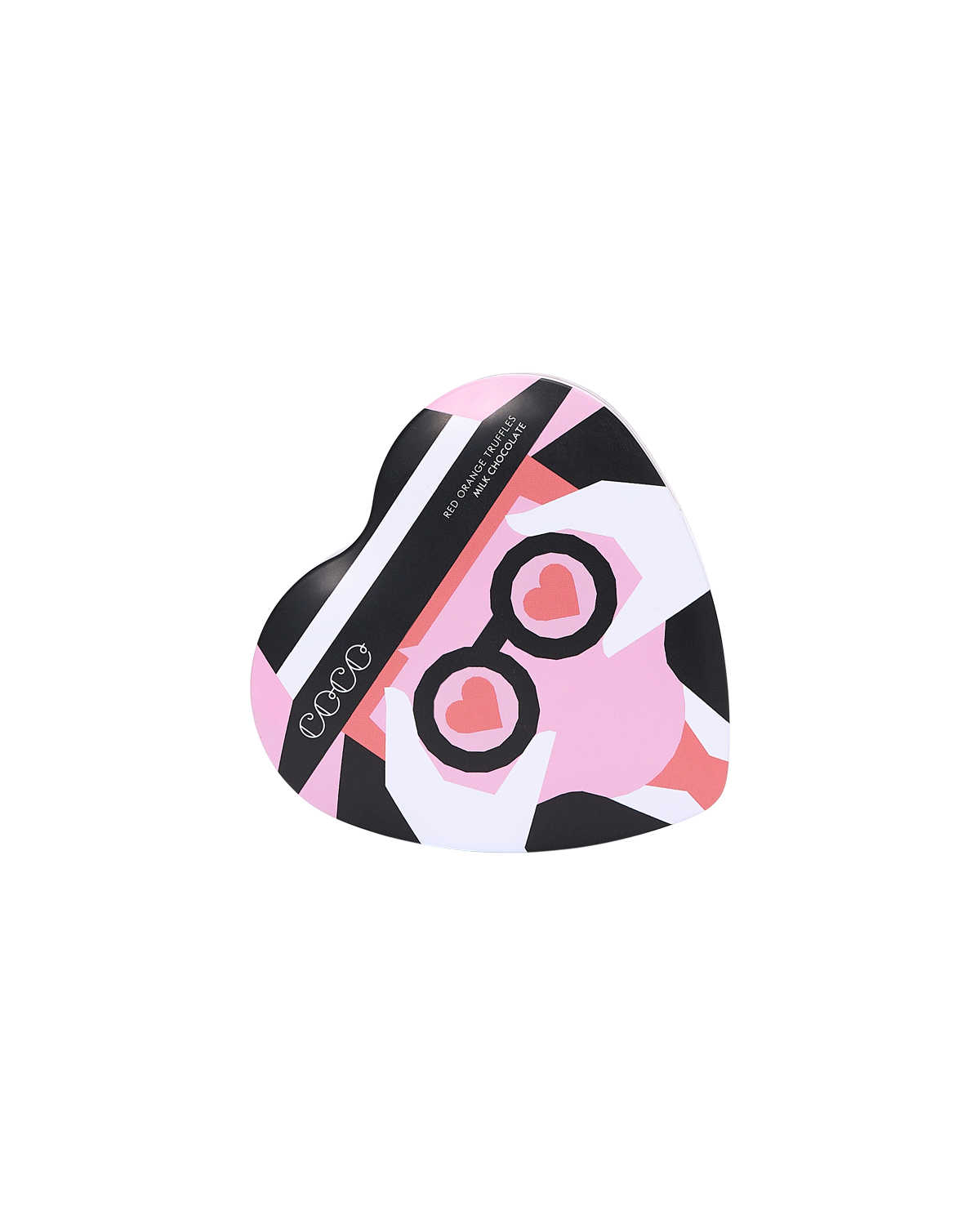 Red Orange Truffles Heart Tin