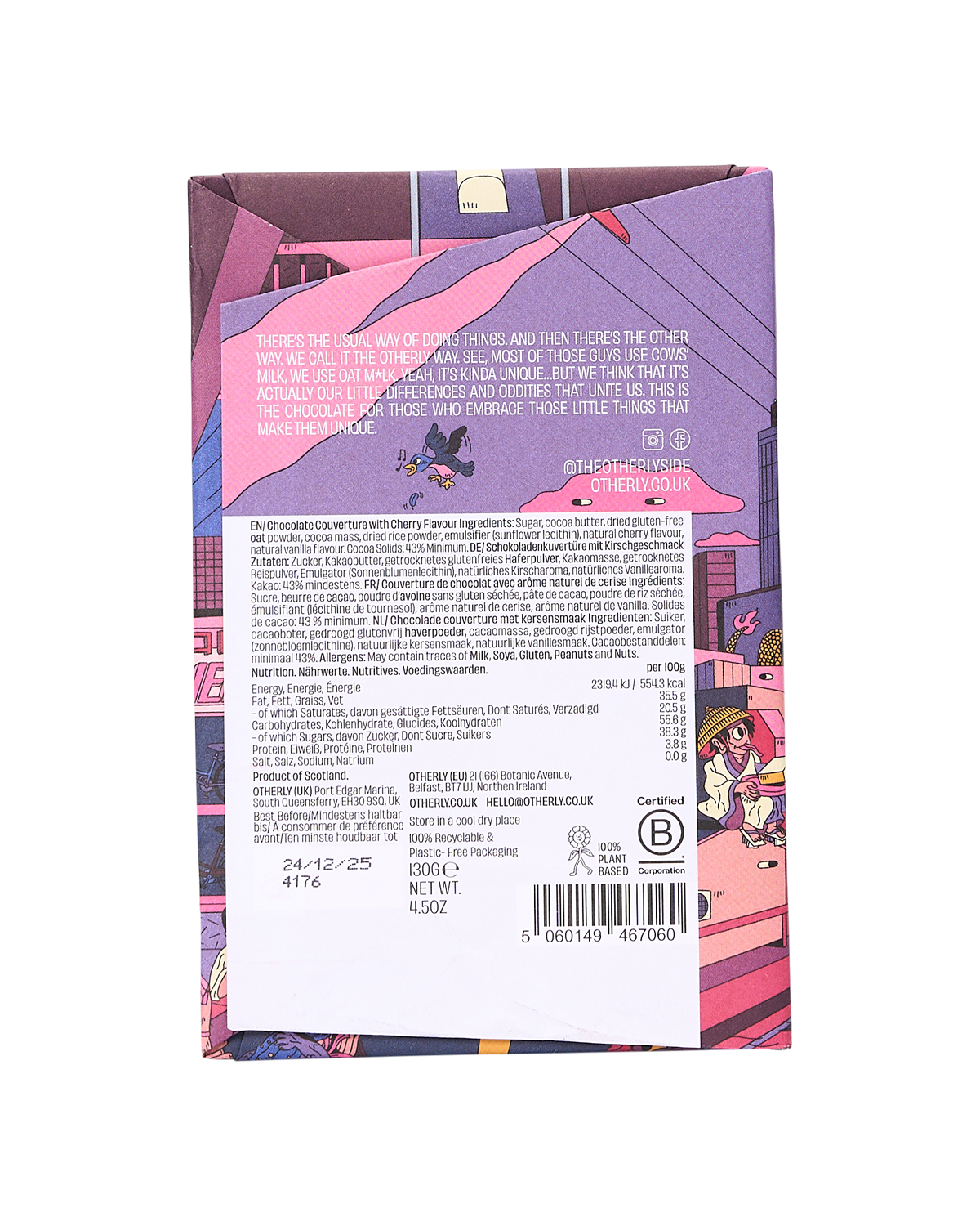 Cherry Oat Milk Chocolate Bar