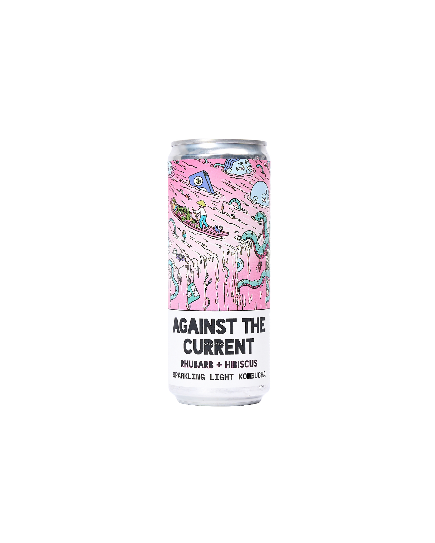 Against The Current: Organic Rhubarb & Hibiscus Kombucha Soda