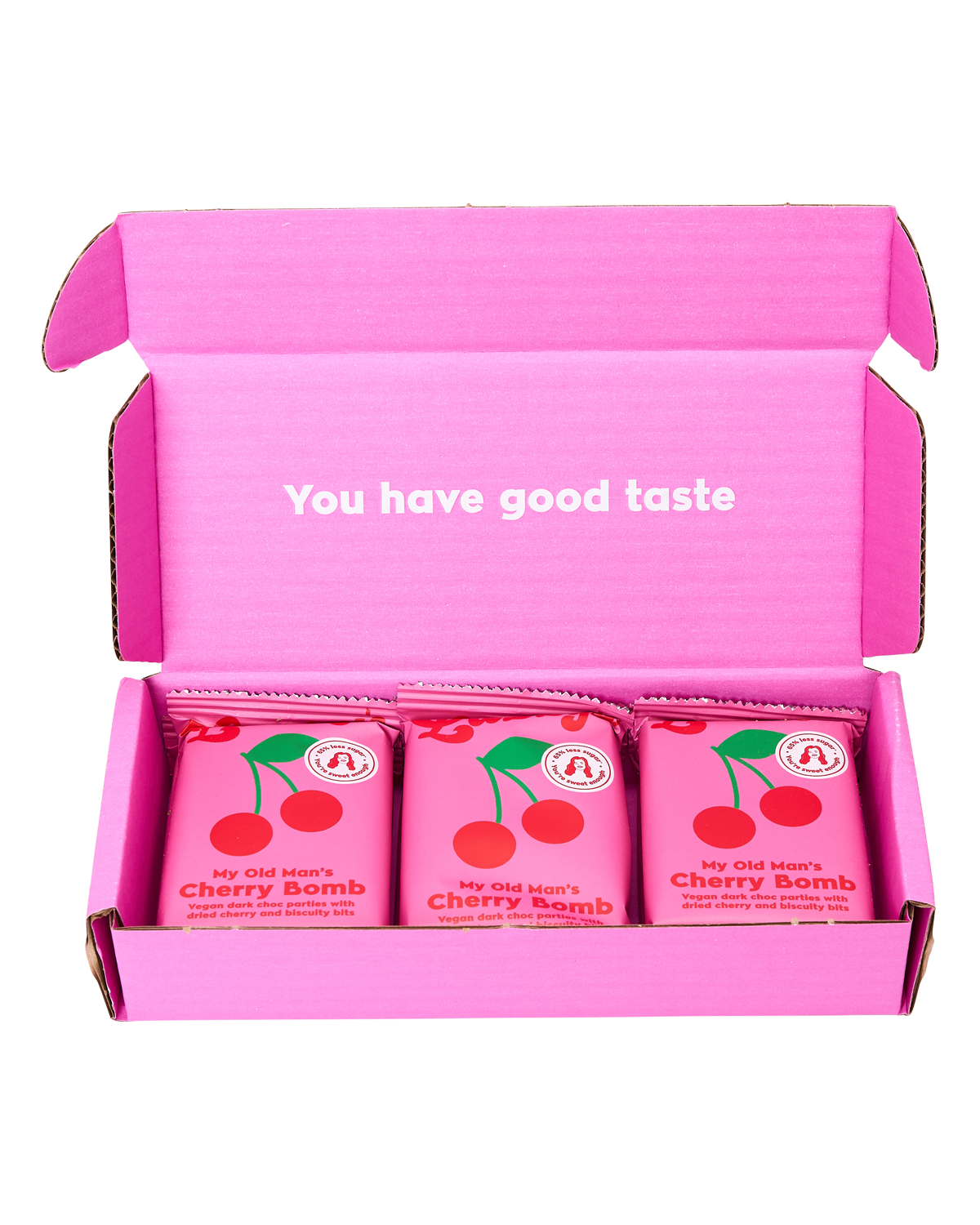 My Old Man's Cherry Bomb: Cherry & Biscuit Dark Chocolate Gift Box