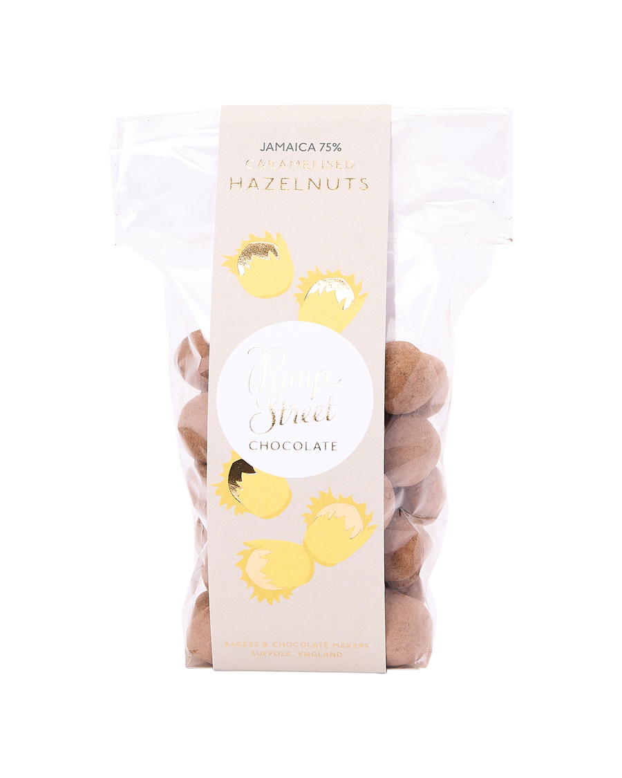 Dark Choc-Coated Caramelised Hazelnuts