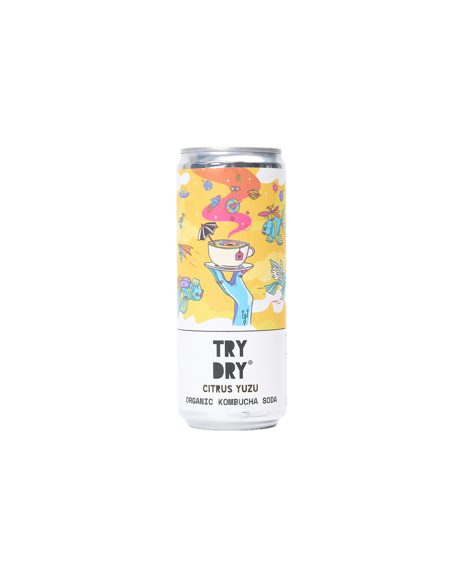 Try Dry: Citrus Yuzu Organic Kombucha Soda