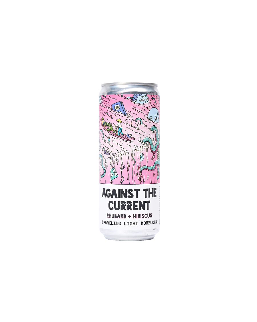 Against The Current: Rhubarb & Hibiscus Kombucha Soda