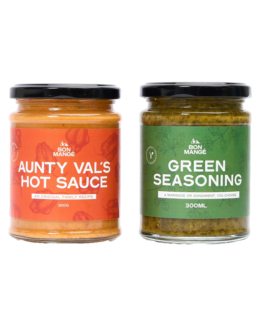 Bon Mangé: Heat and Flavour Set (Hot Sauce & Green Pepper Seasoning)