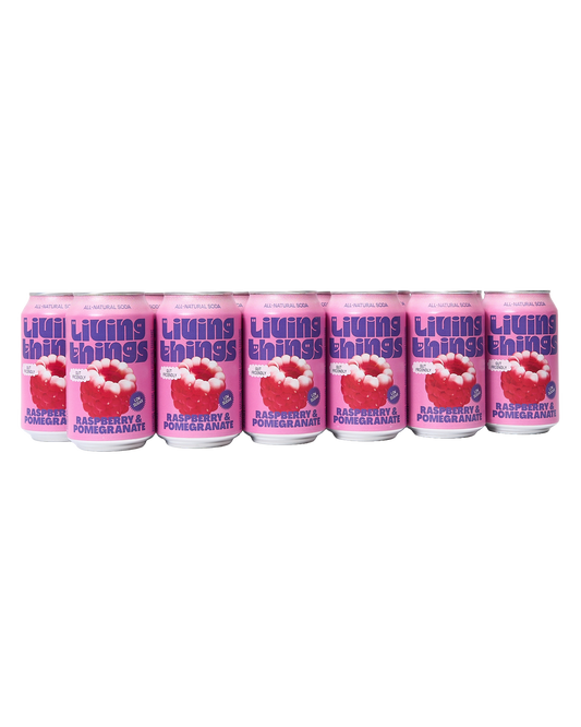 Raspberry & Pomegranate Prebiotic Soda (12 Cans)