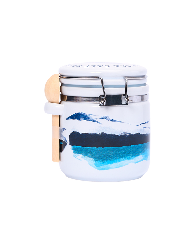 Watercolour Ceramic Jar with Pure Sea Salt