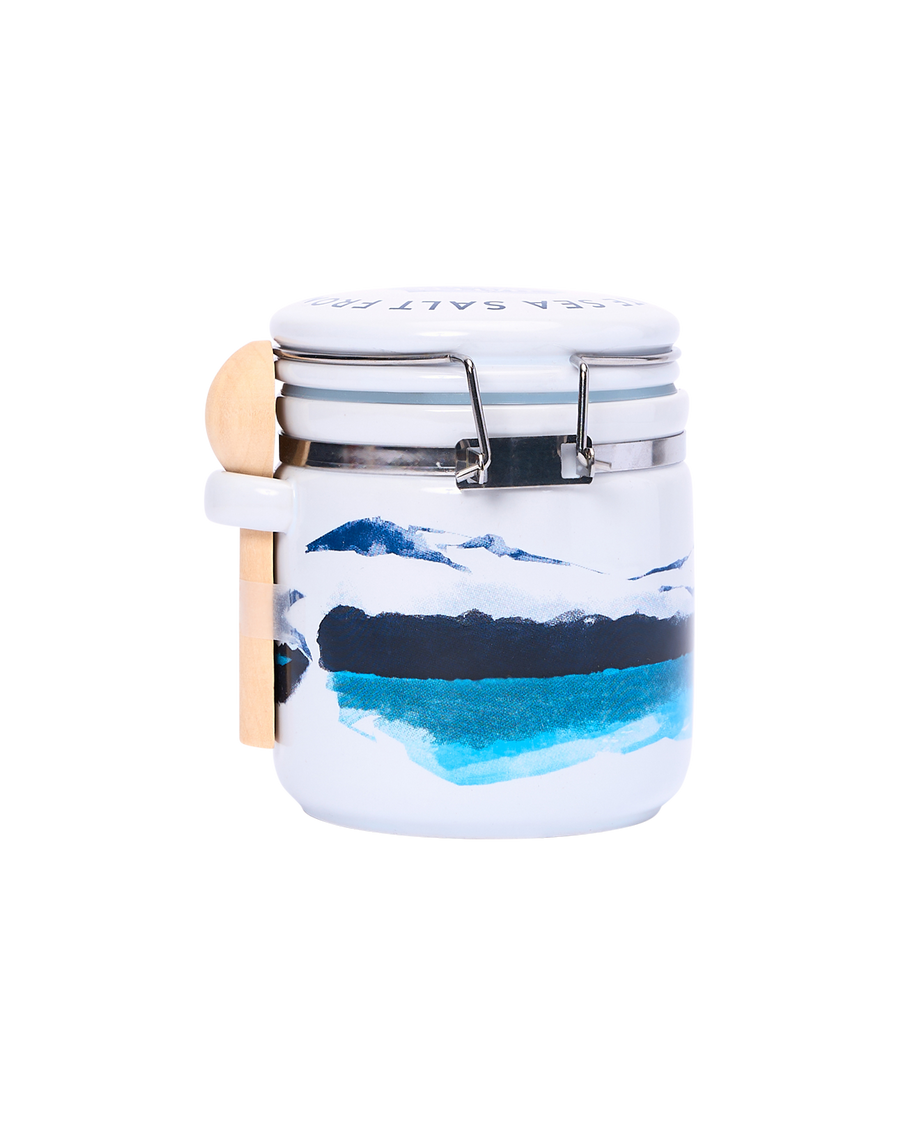 Watercolour Ceramic Jar with Pure Sea Salt