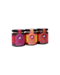 Trio of Sauces - Chilli Oil, Vegan XO Sauce + Sweet Chilli Sauce