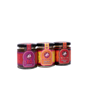 Trio of Sauces - Chilli Oil, Vegan XO Sauce + Sweet Chilli Sauce