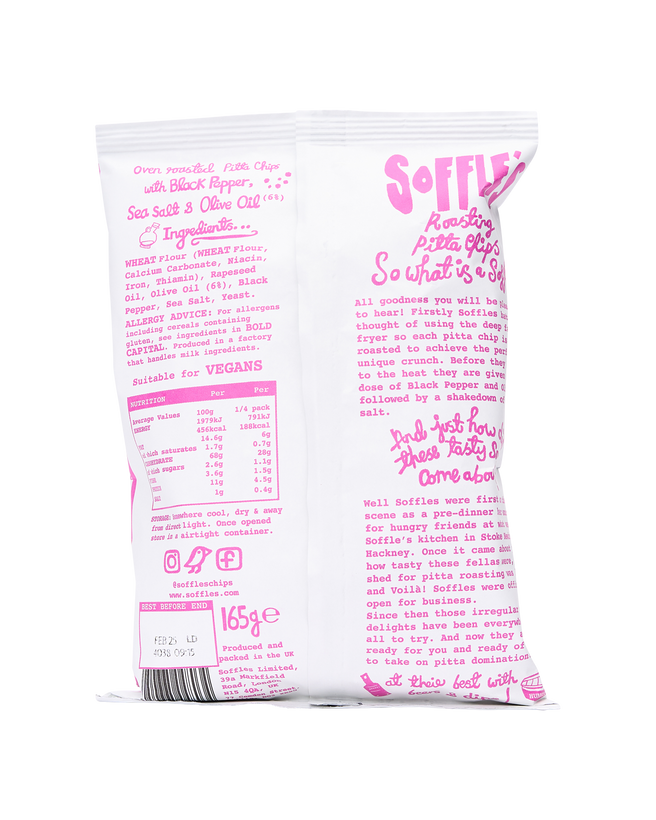 Black Pepper and Sea Salt Pitta Chips - 165g