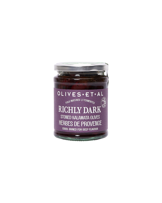 "Richly Dark" Pitted Kalamata Olives with Herbes de Provence