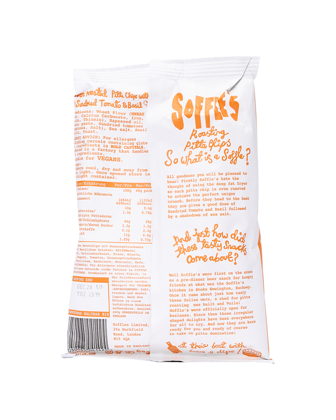 Sundried Tomato and Basil Pitta Chips - 60g