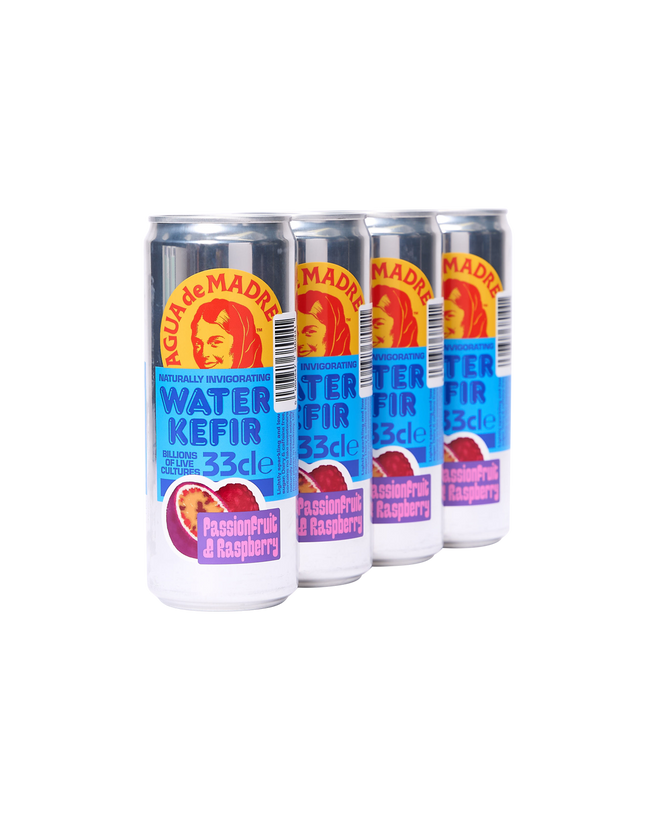 Passionfruit & Raspberry Water Kefir (4 cans)