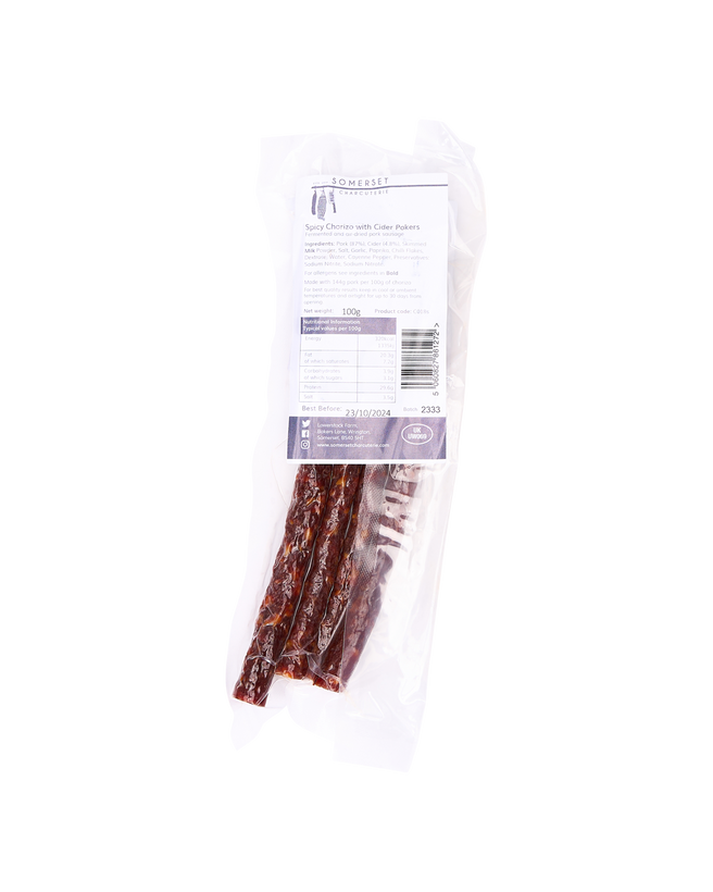 Spicy Cider Chorizo Sticks