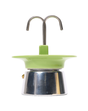 Top Moka Twin-Cup Ceramic Espresso Maker (Green)