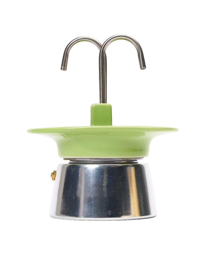 Top Moka Twin-Cup Ceramic Espresso Maker (Green)