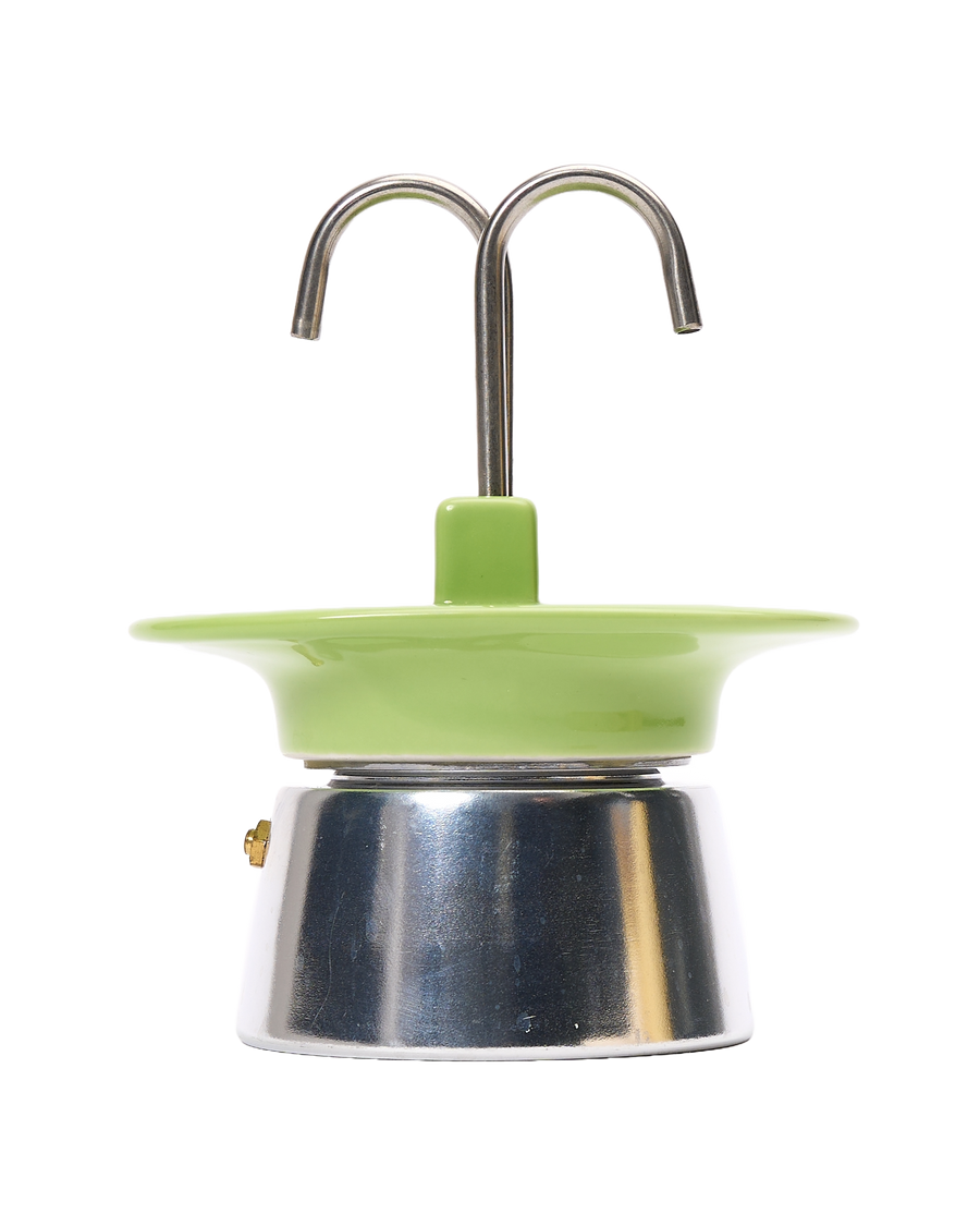 Top Moka Twin-Cup Ceramic Espresso Maker (Green)