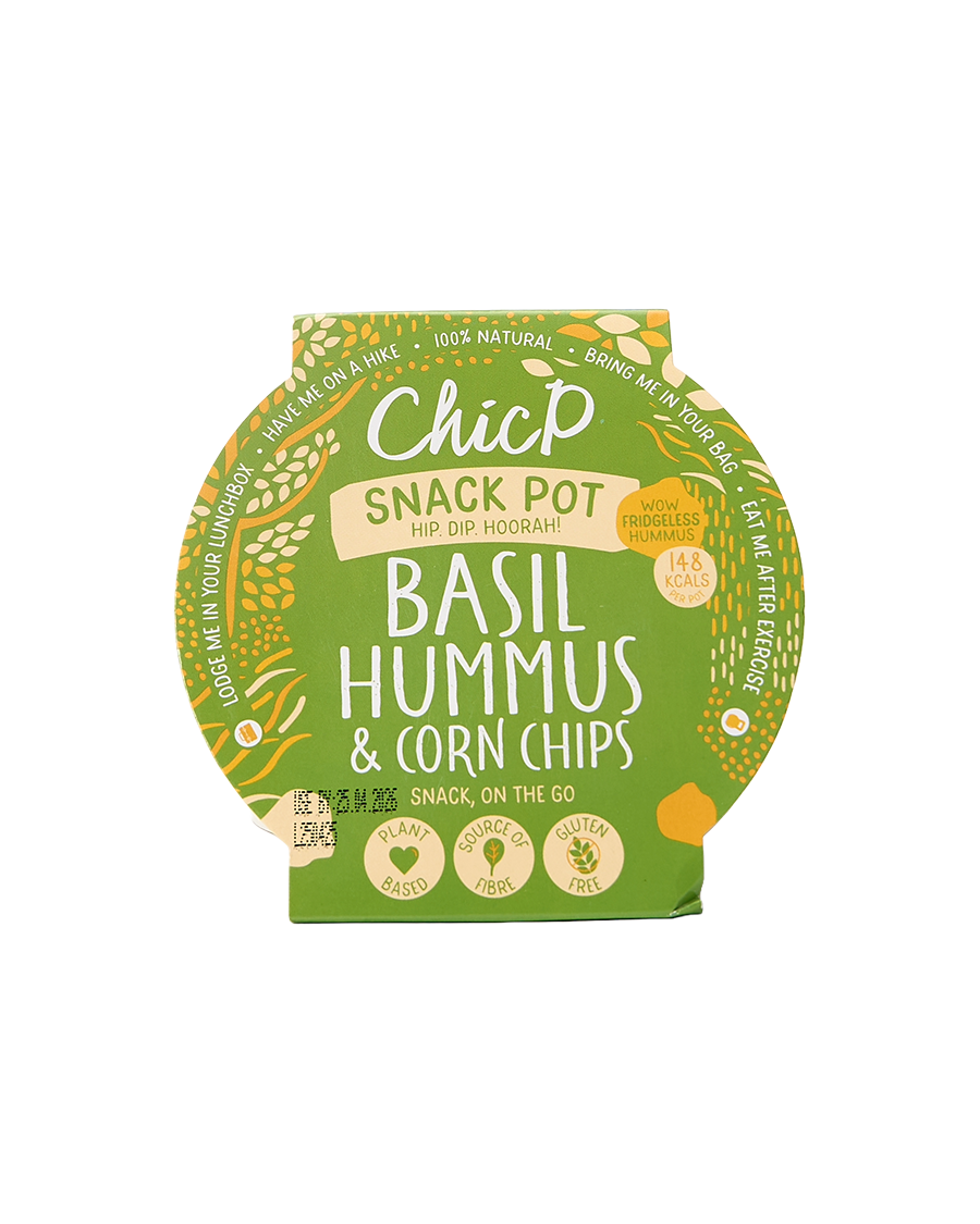 Basil Hummus & Corn Chips Snack Pot