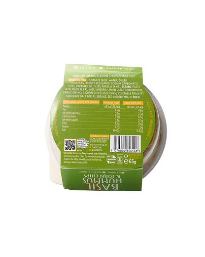 Basil Hummus & Corn Chips Snack Pot