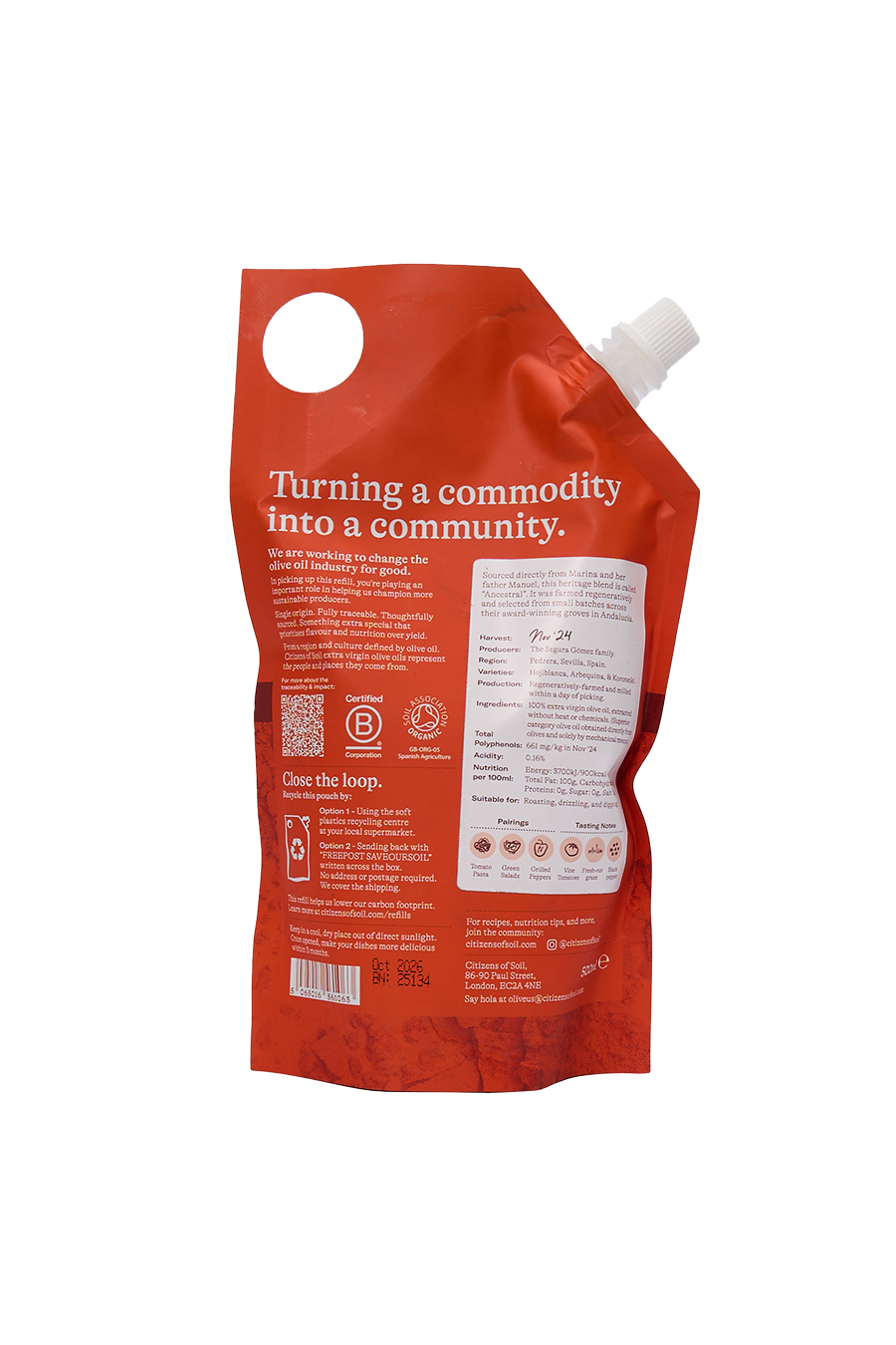 Spanish Extra Virgin Olive Oil Refill Pouch (500ml)