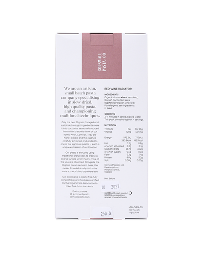 Red Wine Radiatori Pasta