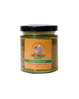 "Greedy Green Chilli": Pickled Green Chillies