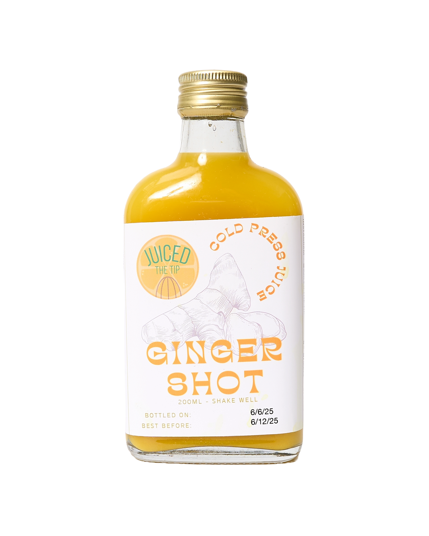 Ginger Shot - Ginger, Orange & Turmeric Juice Shots