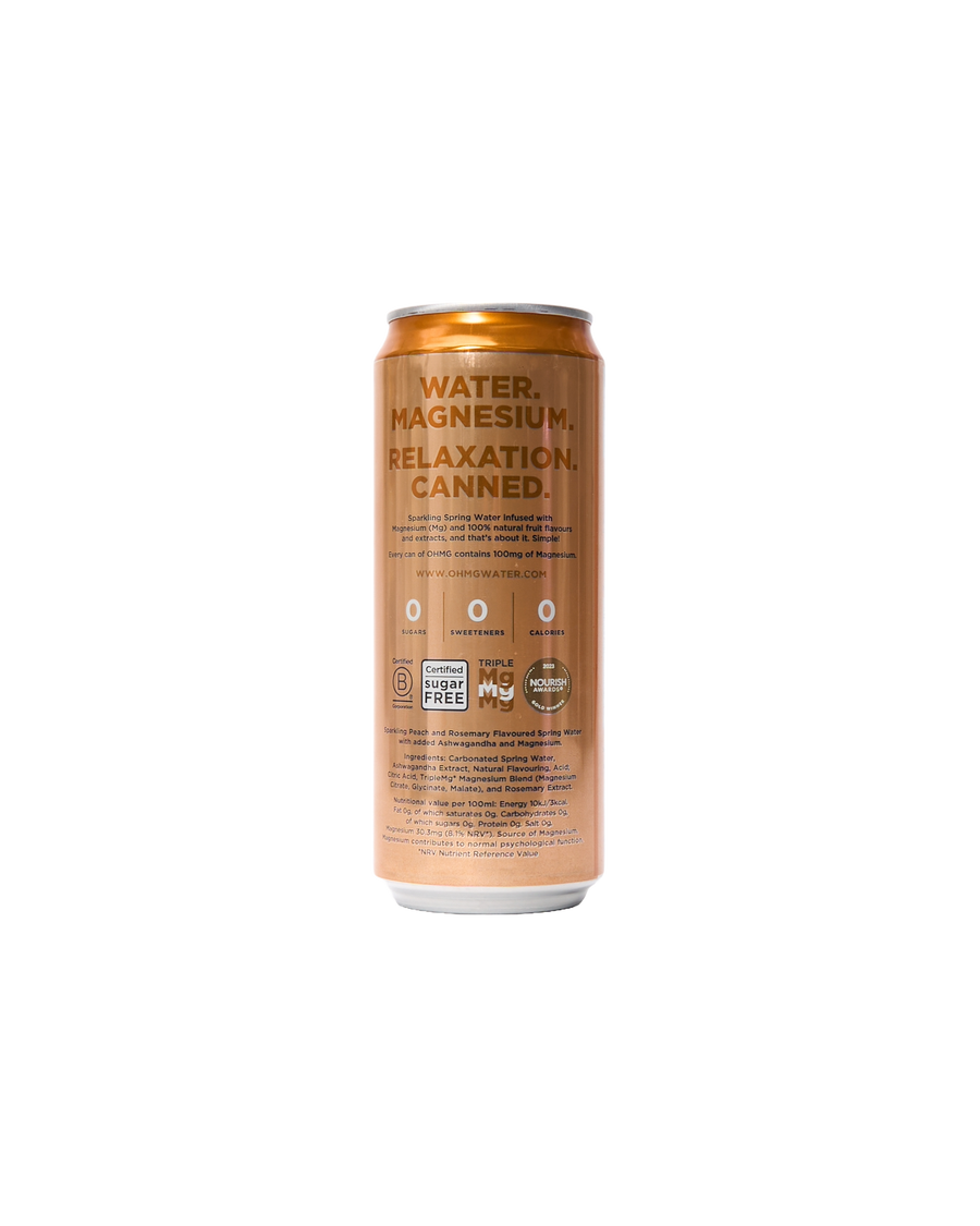 Peach & Rosemary Sparkling Magnesium Water with Ashwagandha