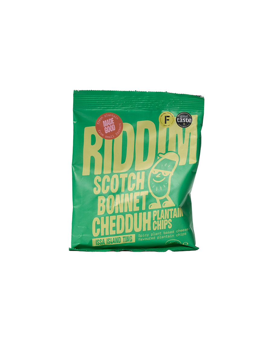 Scotch Bonnet Cheddar Plantain Chips (Vegan)