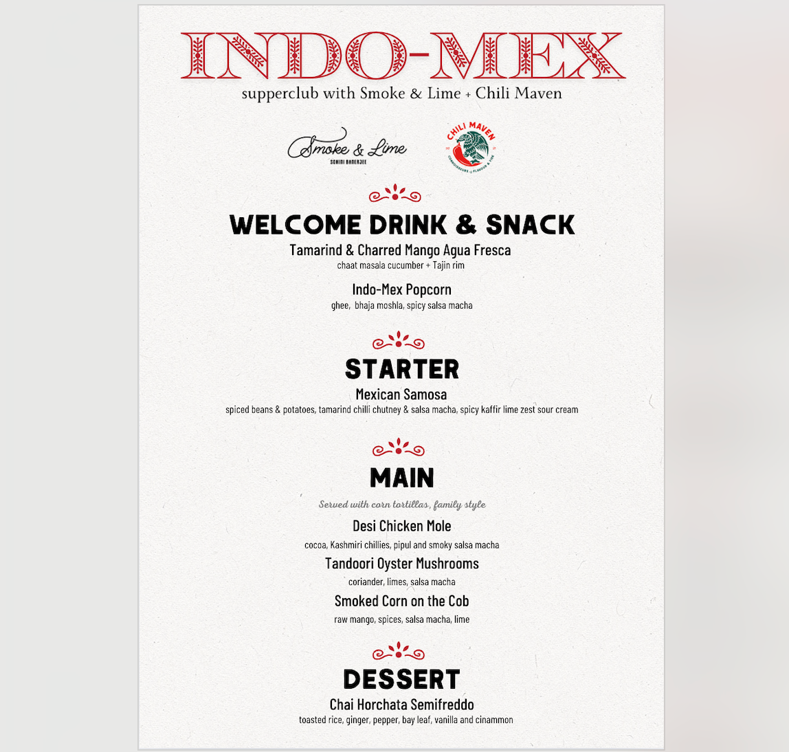 Indo-Mex Supper Club - August 3rd