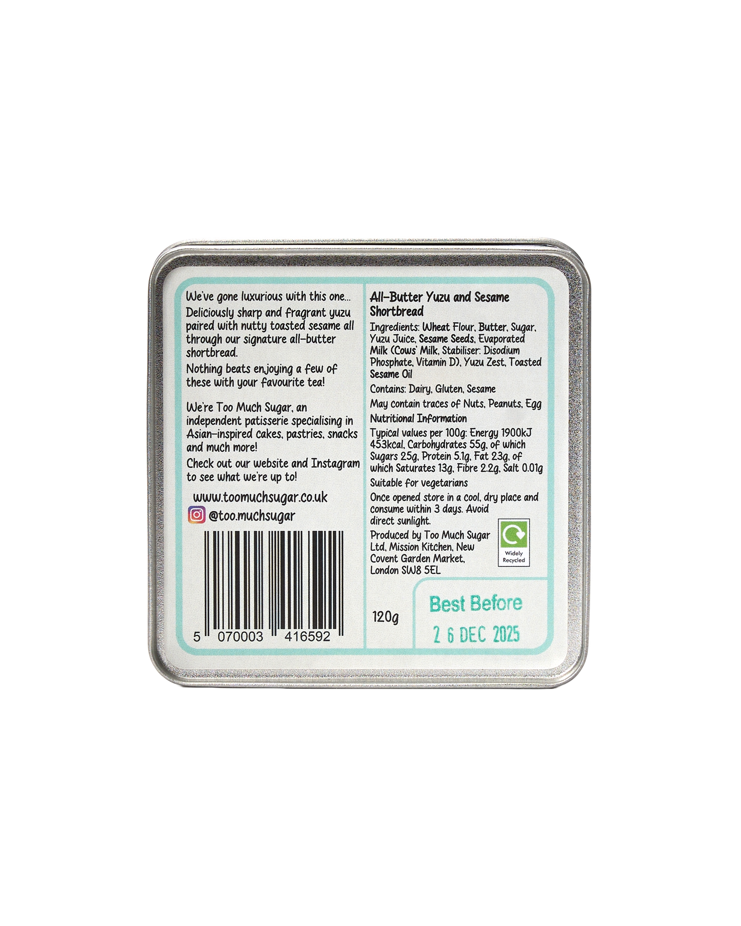 Yuzu and Sesame Shortbread Tin
