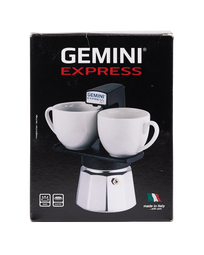 Gemini Express: Twin-Cup Espresso Maker (Burgundy)