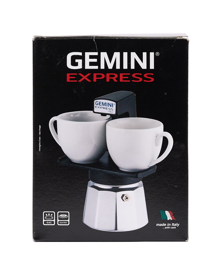 Gemini Express: Twin-Cup Espresso Maker (Burgundy)