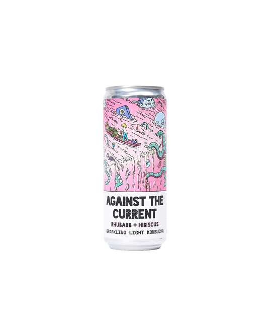 Against The Current: Organic Rhubarb & Hibiscus Kombucha Soda