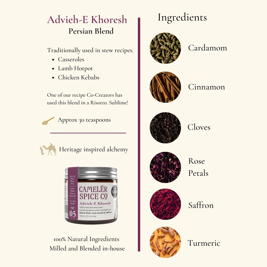 Advieh-E Khoresh - Saffron Infused Persian All-Purpose Spice Blend